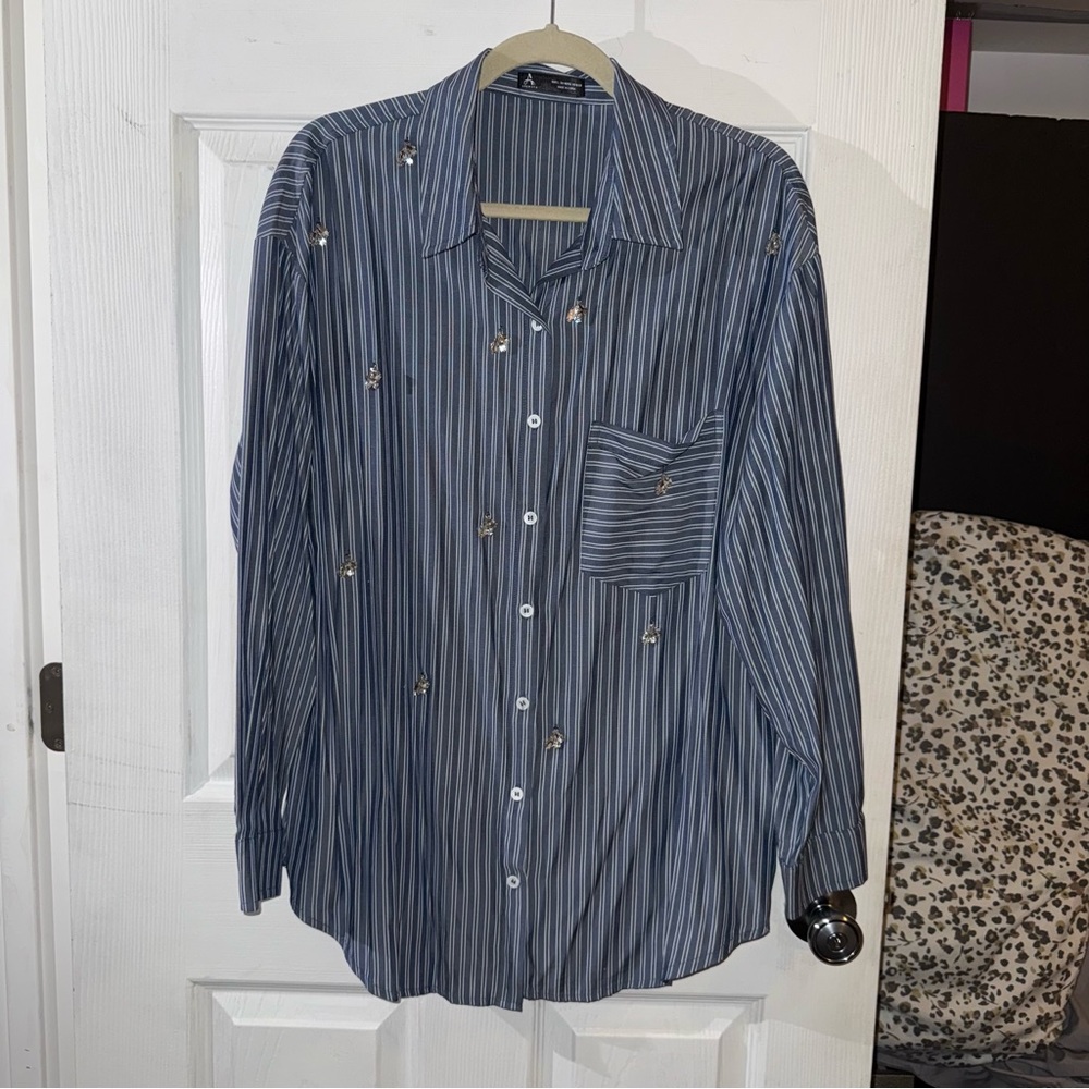 Women's Striped Blue Shirt